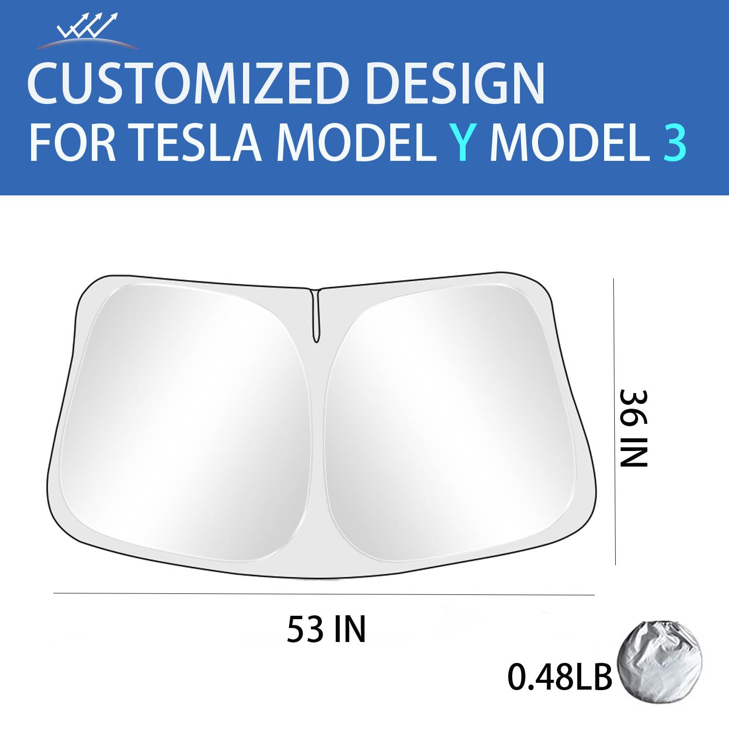 Tseller For Tesla Model Y Sunshade Roof Sunroof Shade Upgrade 3.0 2025 2024 2023 2022 2021 2020(Ice Black) & Tesla Model Y Winds