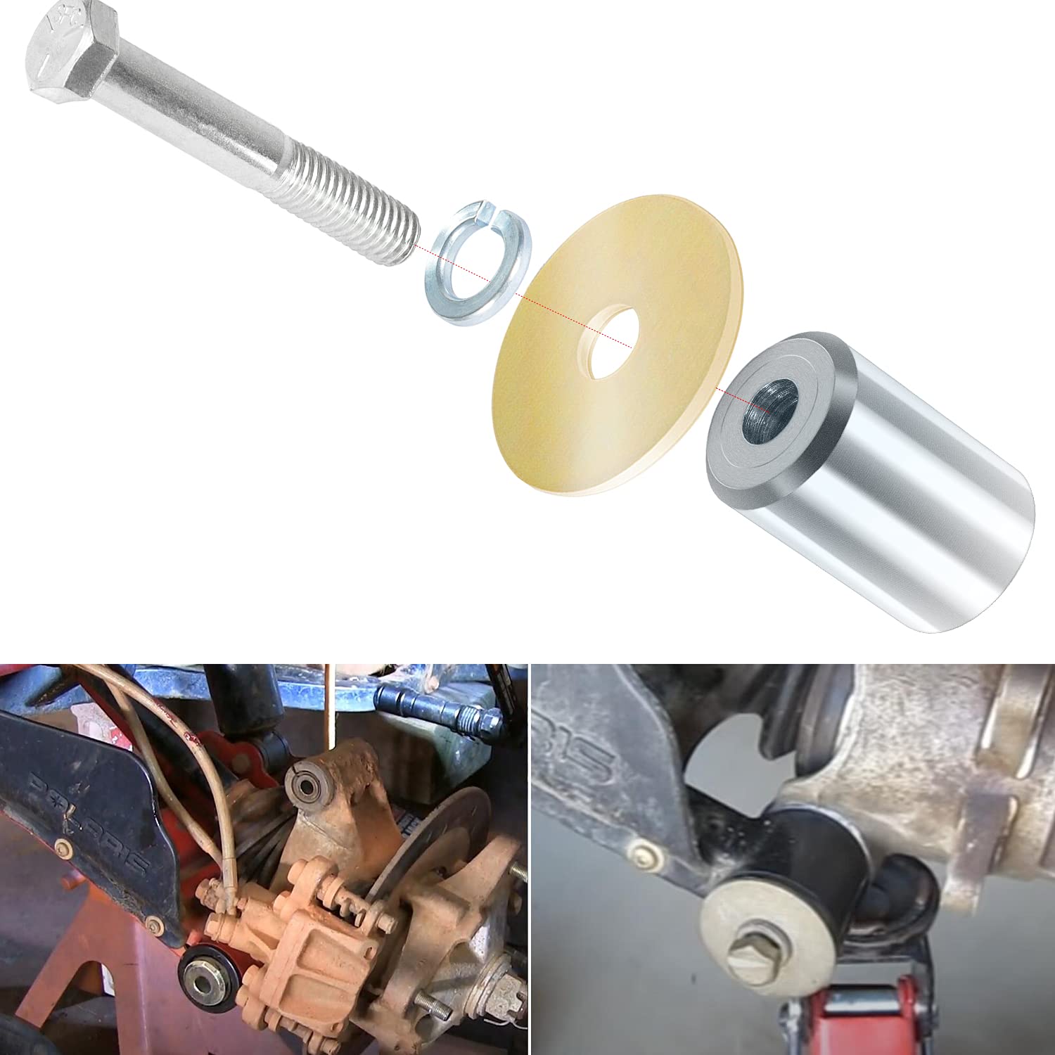Rear Bearing Carrier Bushing Kit Fit for Polaris Sportsman 400 450 500 570 600 700 800, Replace for OEM # 5632291, 5132815, 5631