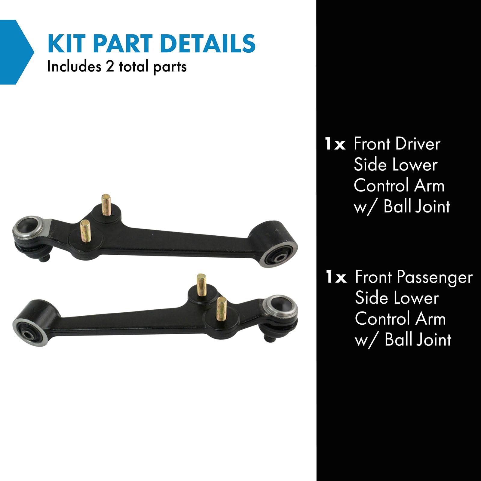 Trq Front Lower Control Arm With Ball Joint Set Compatible With 2003-2005 Kia Rio