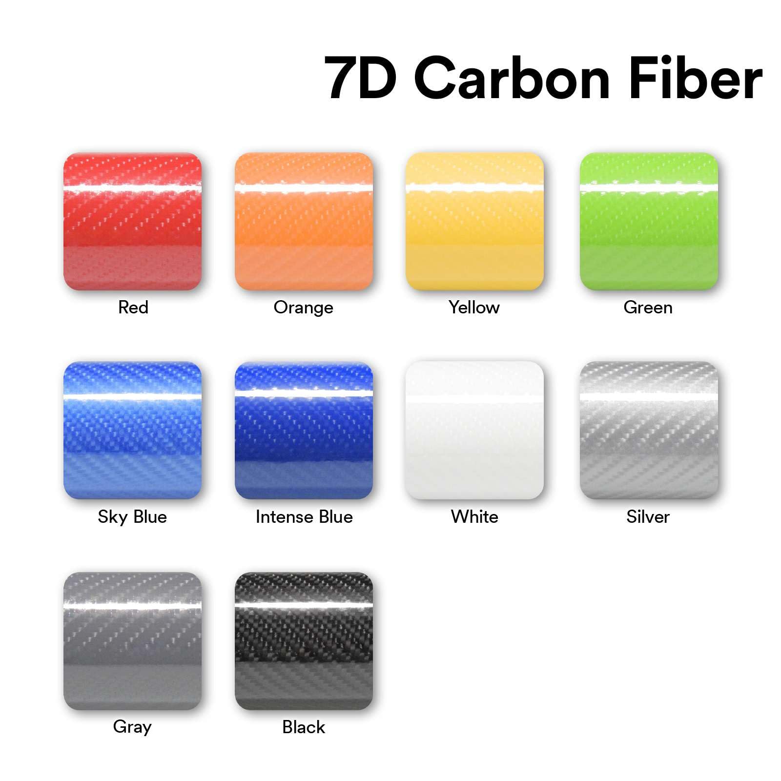 12''X60'' (1Ftx5Ft) White 7D Carbon Fiber Textured High Gloss Vinyl Wrap Auto Car Sticker Decal Film Sheet Bubble Free Air Relea