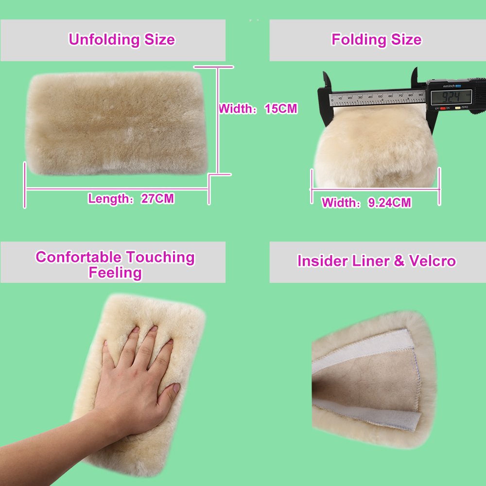 2 Pack Car Seat Belt Cover Cushion, Fluffy Soft Sheepskin Auto Should Seat Belt Pads, Neck Protector For Women Adults Baby Kids