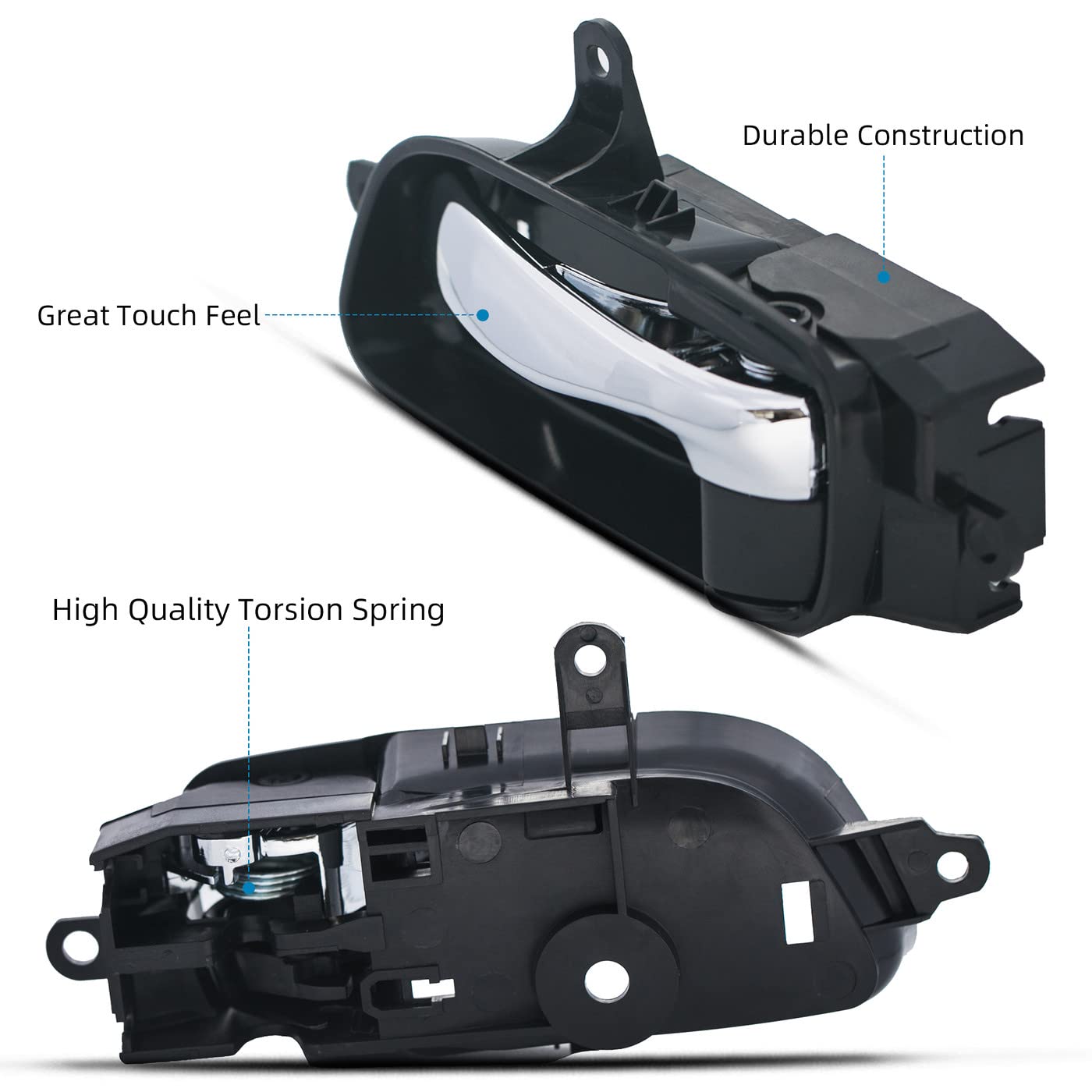 Deal Auto Electric Parts New 1Pc Driver Left Side Black Base Chrome Lever Interior Door Handle Compatible With 13-18 Altima 4-Door Sedan 13-20 Pathfinder 15 Armada 15-20 Titan/Titan Xd/Murano
