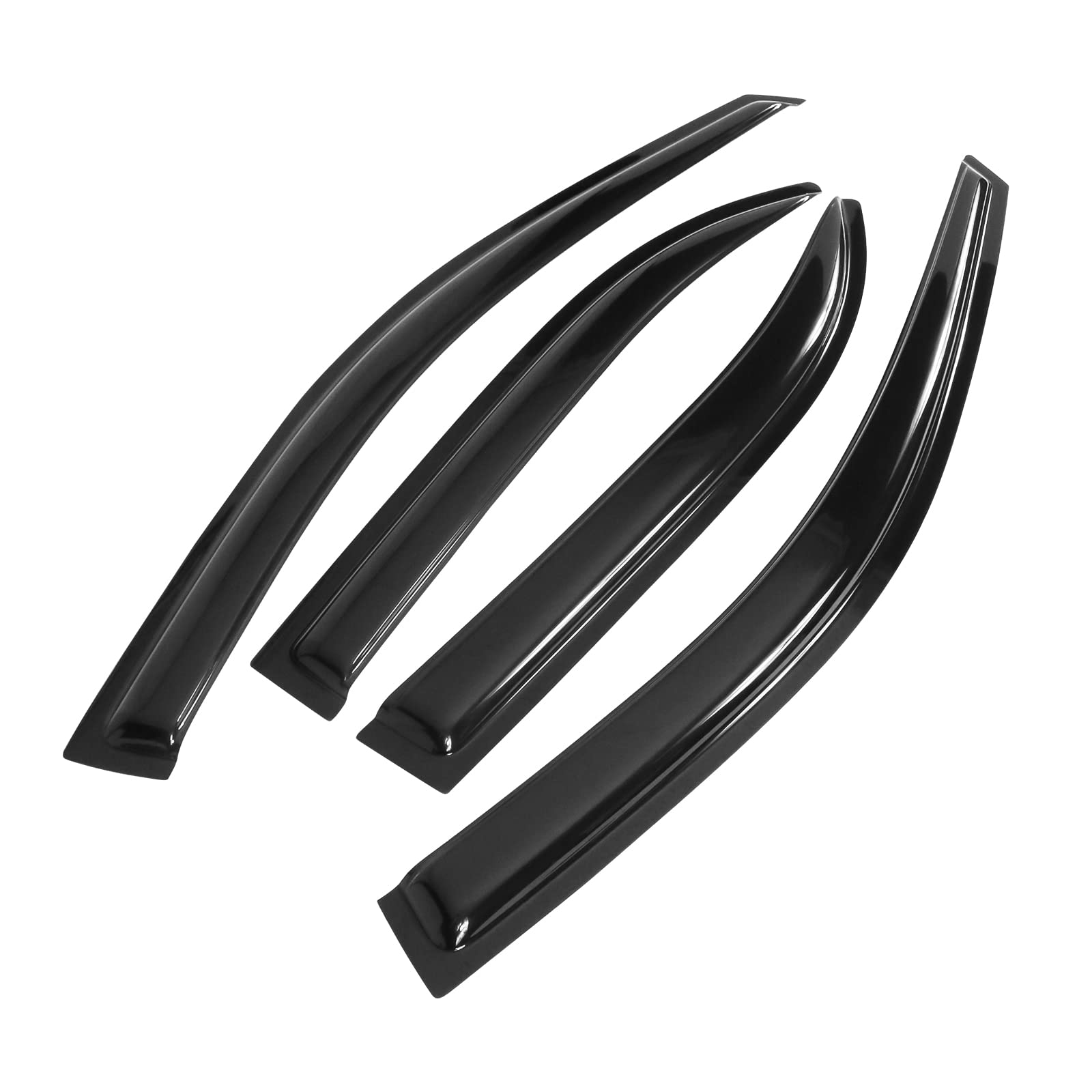 Window Visors Compatible with 1993-1997 Toyota Corolla, Dark Smoke Car Rain Sun Window Shade Guard Visor Smoke by IKON MOTORSPOR