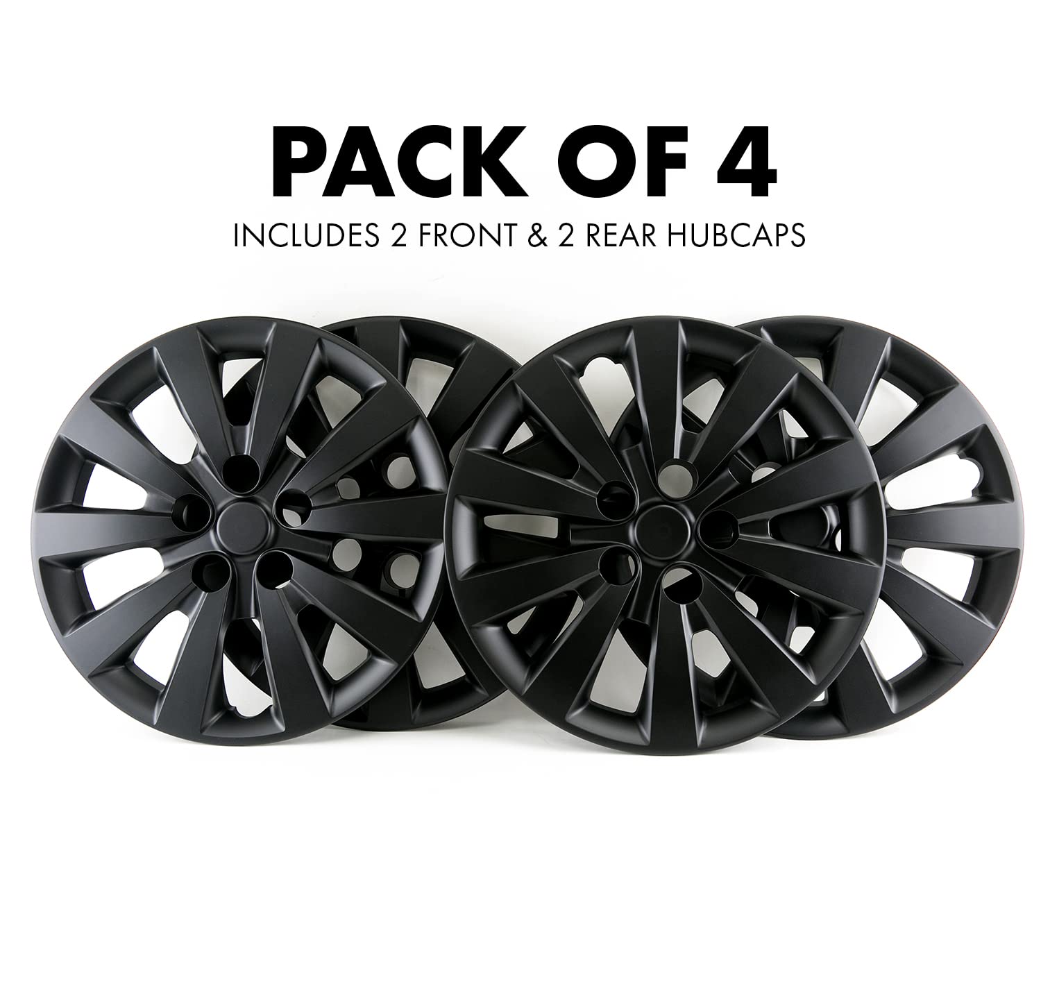Mayde 16-Inch Hub Caps Replacement For 2013-2018 Nissan Sentra, Replacement Wheel Covers (Set Of 4, Matte Black)