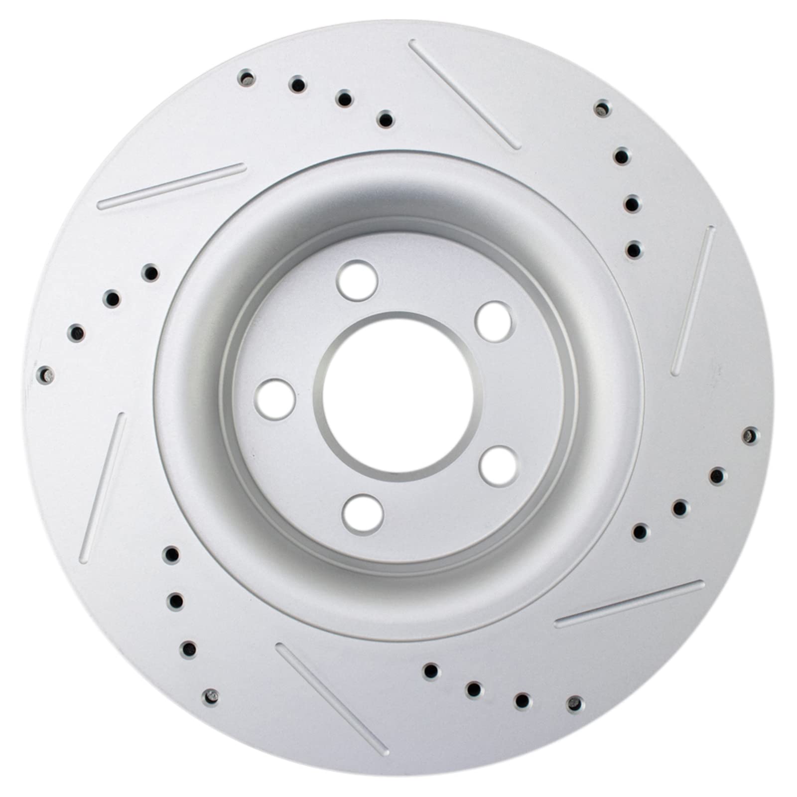Trq Front Performance Brake Rotors Set Premium G-Coated Cross Drilled & Slotted Compatible With 2015-2020 Ford Mustang