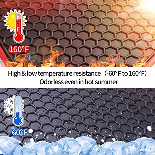 Megiteller Car Floor Mats Custom Fit for Hyundai Santa Fe 2019 2020 Odorless Washable Heavy Duty Rubber (All Weather) Floor Line