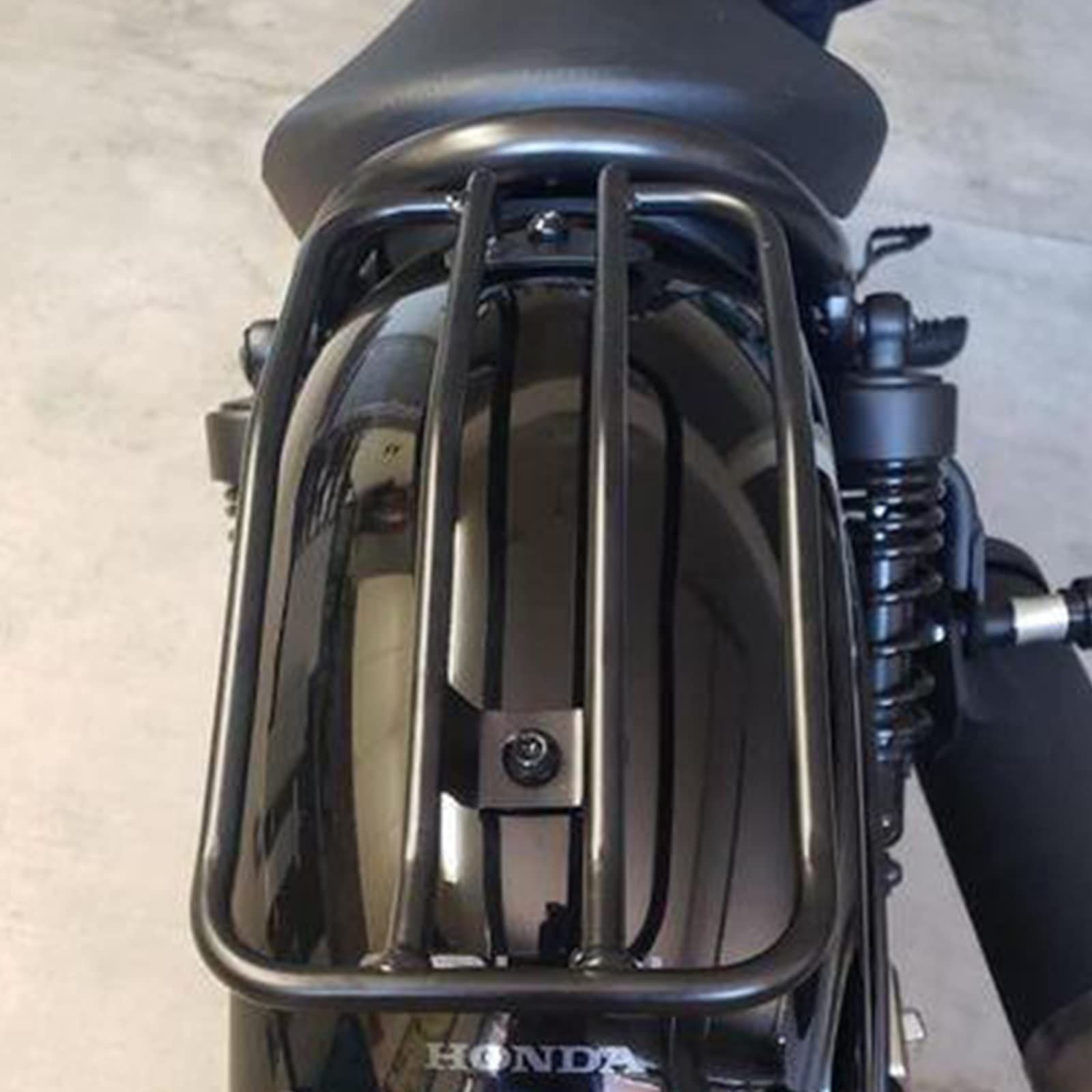 VASTMT Luggage Support Rack for 2017-2024 CMX 300/500 Rebel, Metal, Black, Model HH-HDWJ-CM300-CH, Rear Solo Seat Shelf