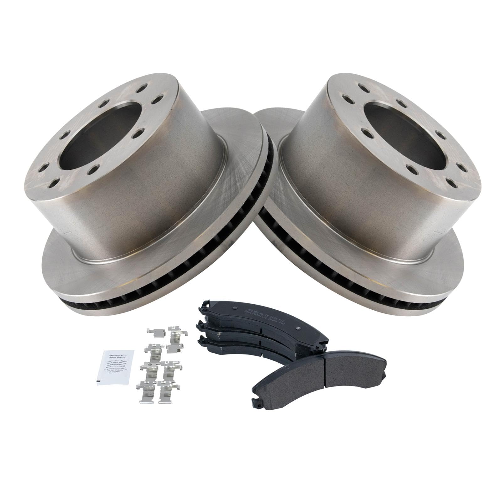 Trq Rear Brake Pad & Rotor Kit Brake Pads Brake Rotor Semi-Metallic Compatible With 2011-2019 Chevrolet Silverado 3500 Hd Gmc Si