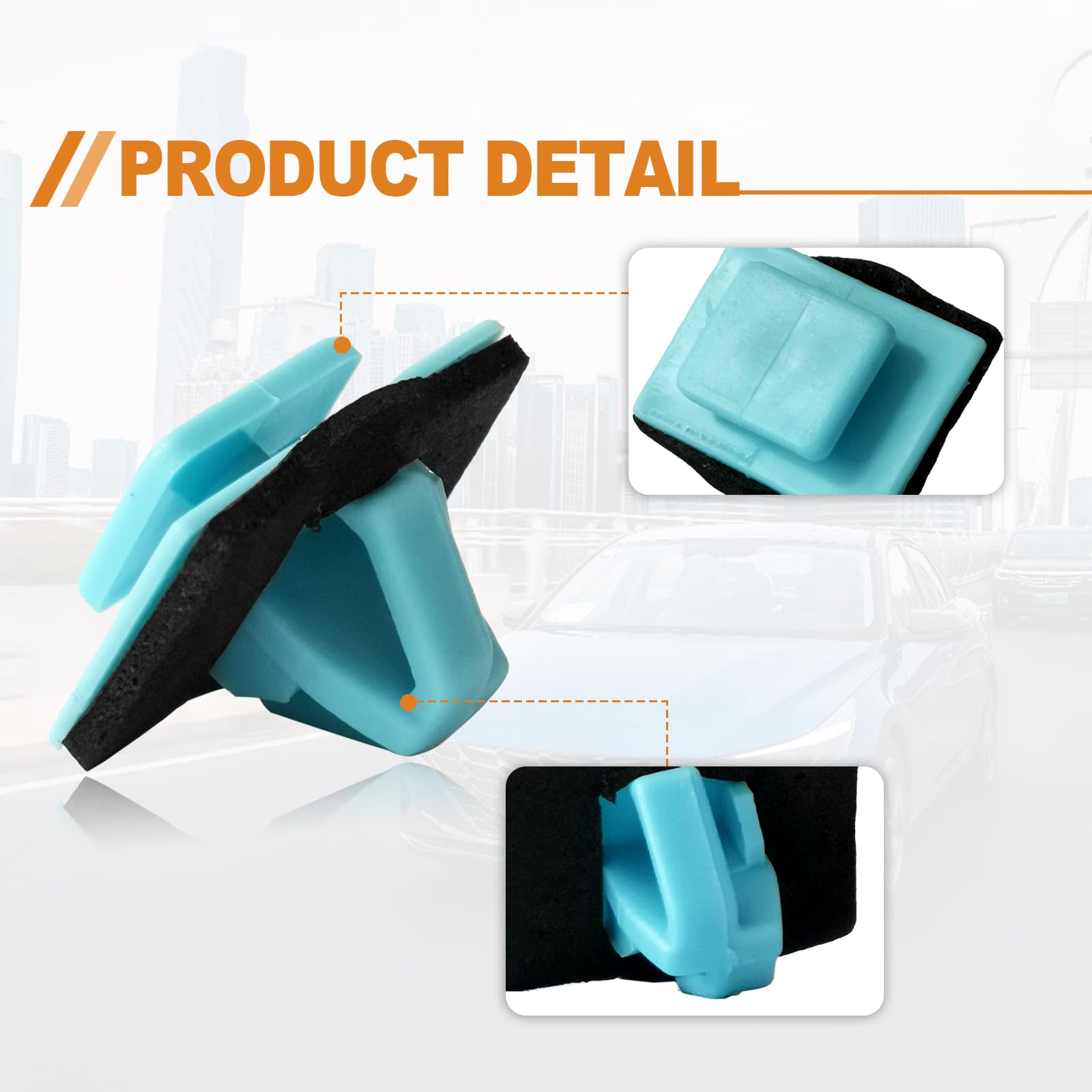 TOPCNOEM 30PCS Blue Rocker Molding Retainer Clips for Hyundai Kia Elantra/Santa/Soul/Sportage, Nylon, One Size