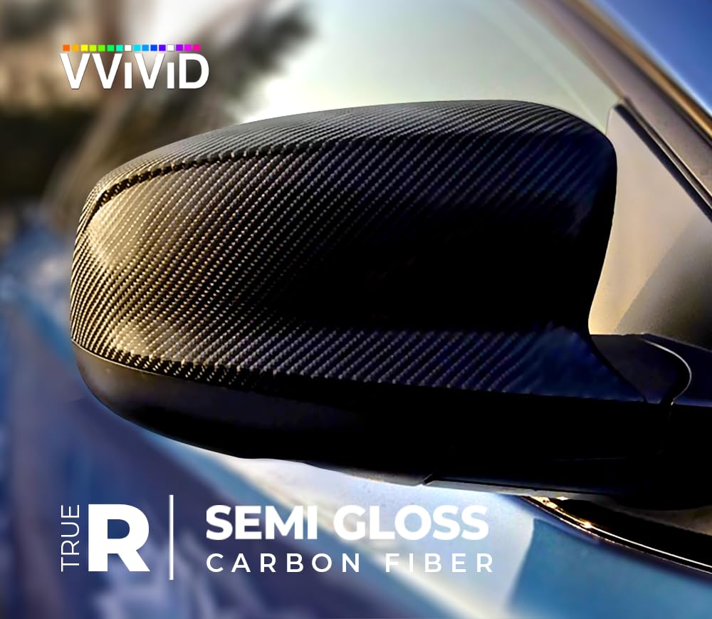 Vvivid Black True R Carbon Fiber Vinyl Wrap Roll With Air Release Technology (1.5Ft X 5Ft)
