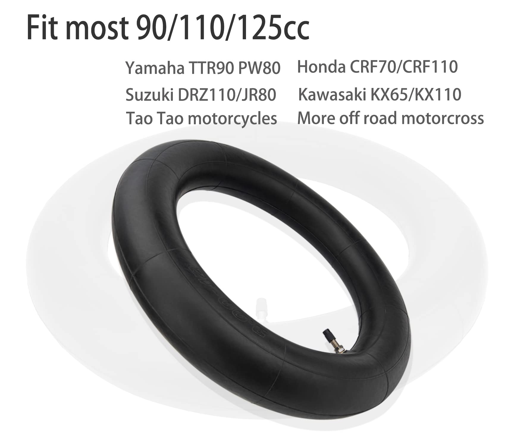 2 Pack 3.00/3.50-12'' Dirt Bike Inner Tubes,(80/100-12) 12'' Heavy Duty Mini Dirt Bike Inner Tube Compatible with Honda CRF50/XR