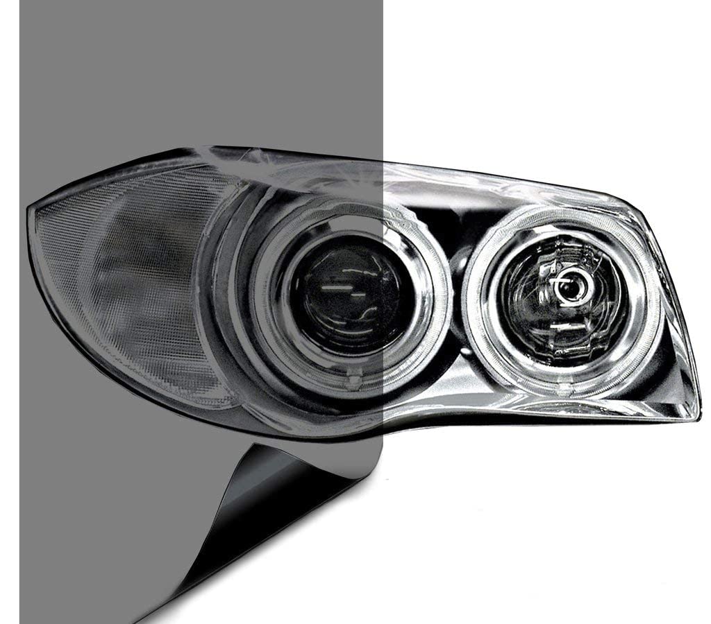 Vvivid Extra-Wide Headlight Taillight Vinyl Tint Wrap Roll (Light Smoke 16' X 48' 2-Roll Pack)