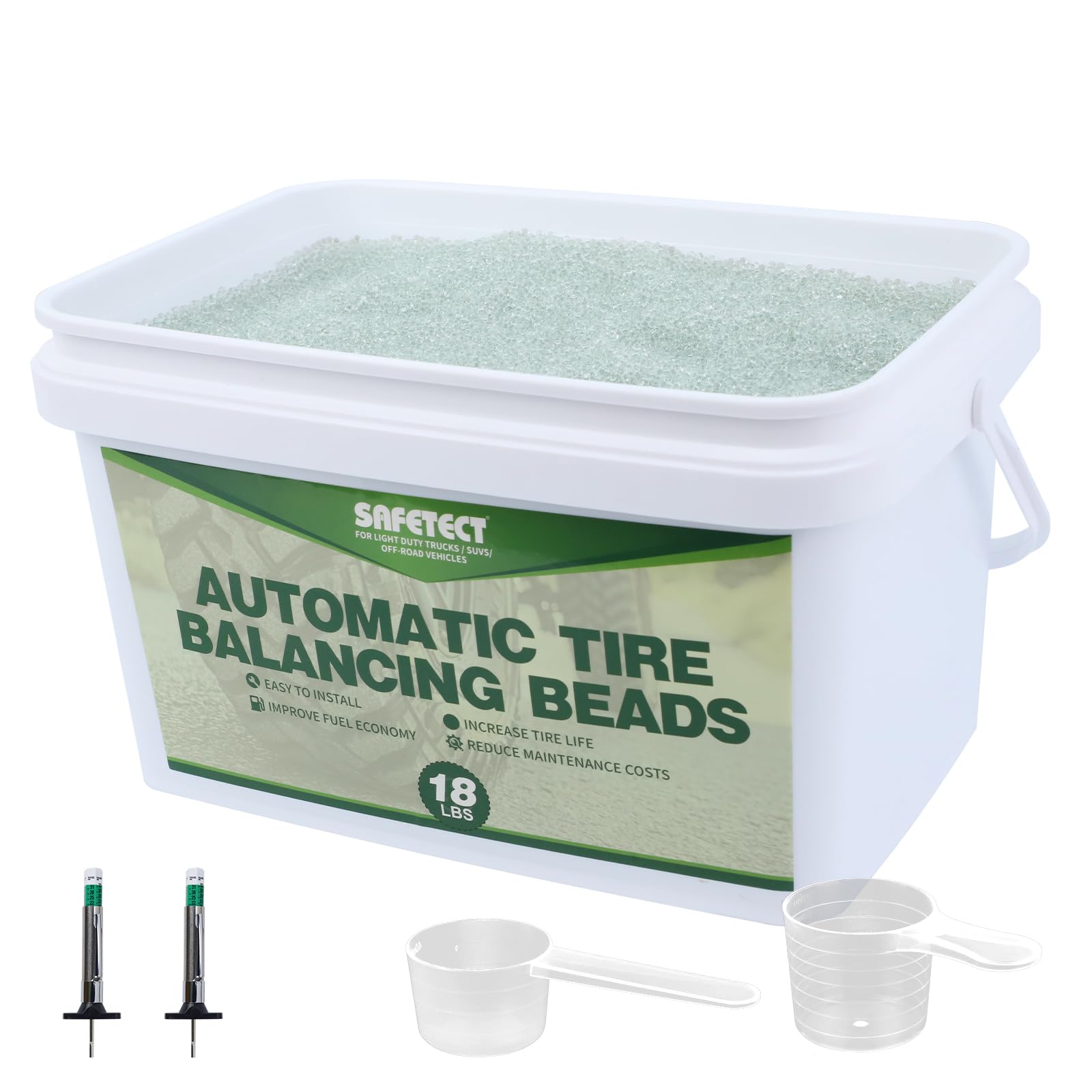Safetect Tire Balance Beads 288oz Balancing Beads for Car, Tempered Glass Tire Beads for Balance for Trucks, Trailer, Off-Road V