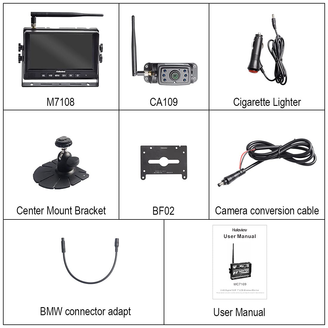 Haloview Mc7109 7'' 720P Hd Digital Wireless Rear View Camera System