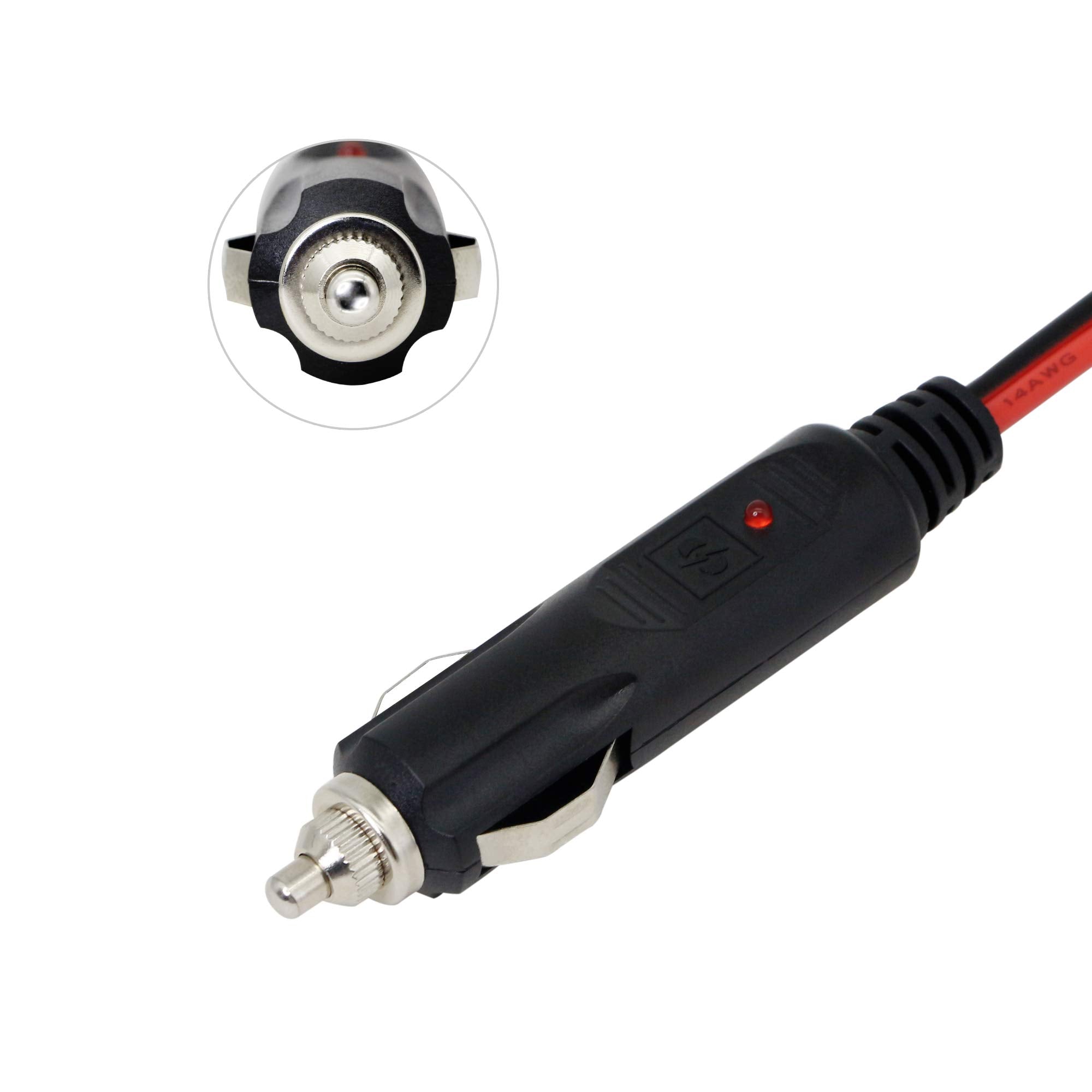 CERRXIAN Cigarette Lighter Plug to EC5 for Battery Booster, 40cm, 12V/24V, Black