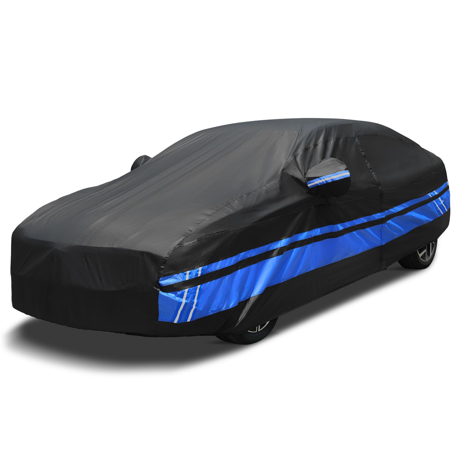ATHUPEAD 10-Layer Car Cover Waterproof All Weather for Automobiles, Universal Fit for BMW 4/5/6/7 Series, Ford Mustang, Mercedes