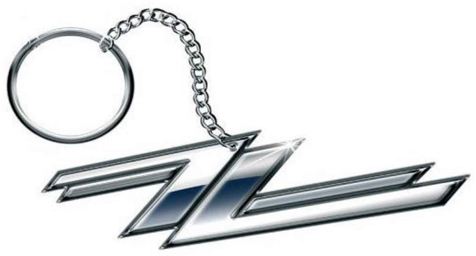 ZZ Top Keychain - Twin Z's, Aluminum, Silver, One Size