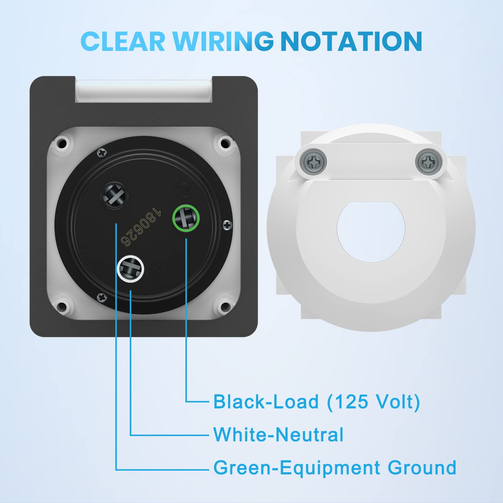 Kohree 50 Amp RV Plug Twist Lock Inlet, NEMA SS2-50P, ETL Listed, Stainless Steel, White, Model VHY014
