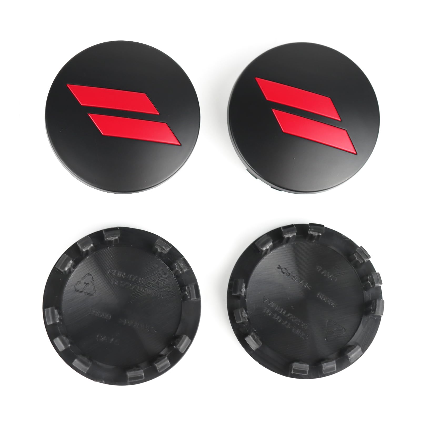 4Pcs 63Mm 2.5 Inches Slash Wheel Center Cap Covers Fit For Dodge Charger Durango Dart 2015-2020 Jeep/Chrysler (Black-Red)