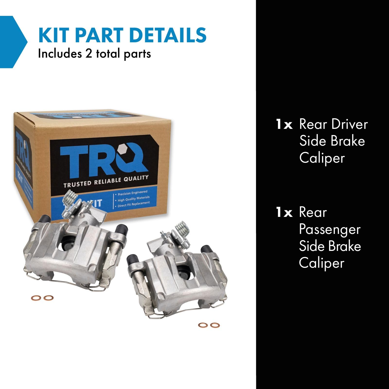 Trq Rear Brake Caliper Set Compatible With 2006-2008 Mazda 5