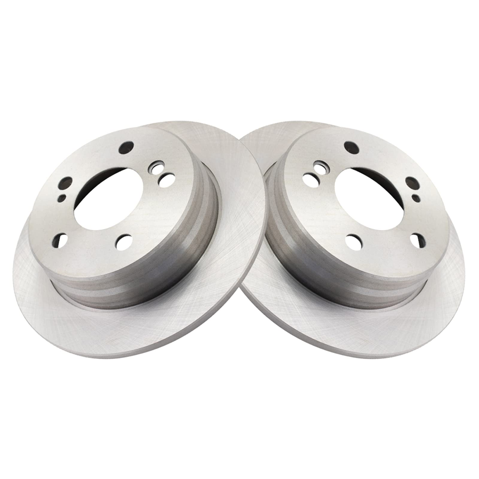 Trq Rear Brake Rotors Set Solid Compatible With 1984-1989 Mercedes-Benz 190D 1984-1993 190E 1987-1989 260E 1988-1989 300Ce 1987-