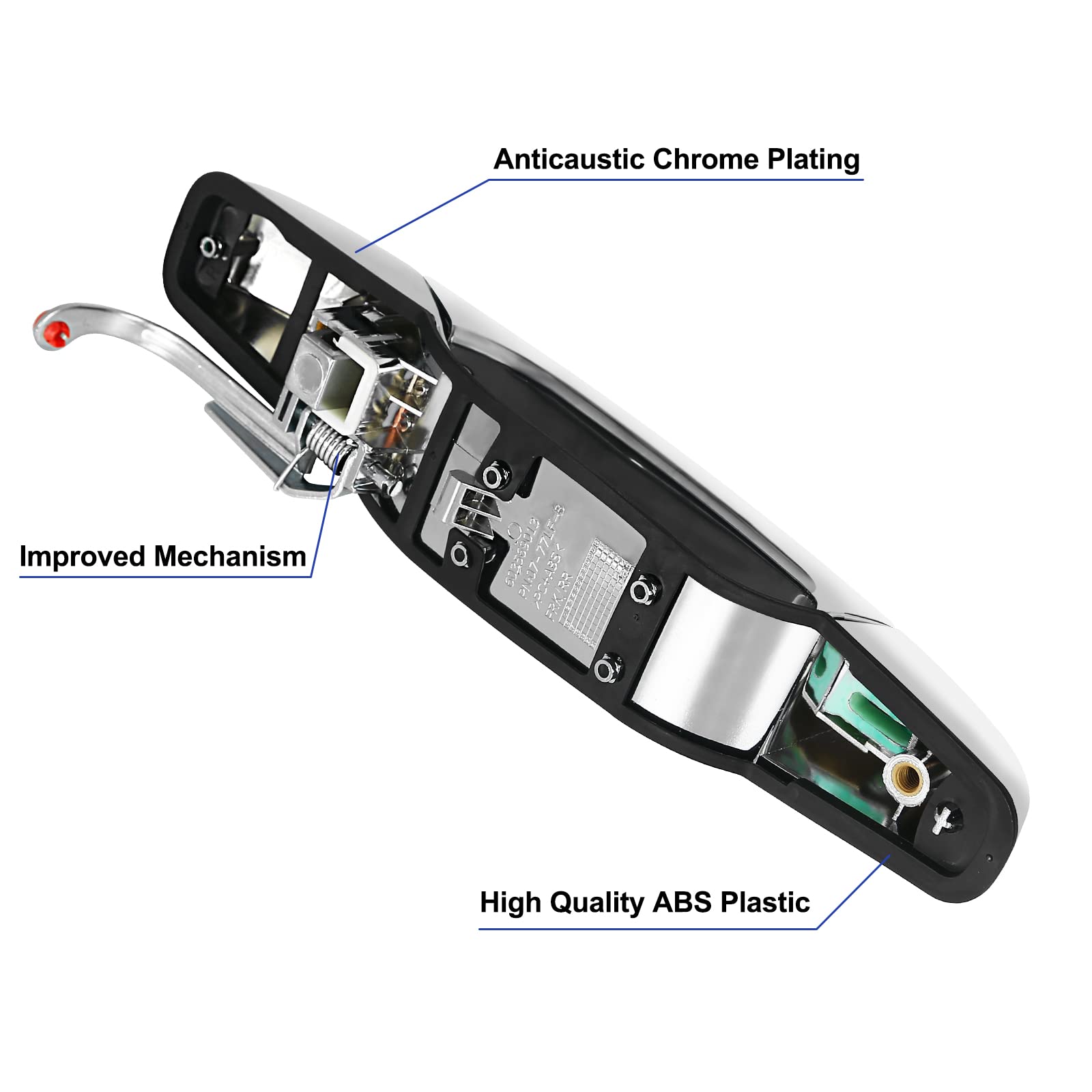 Exterior Rear Right Door Handle Passenger Side Compatible With 2007-2013 Chevrolet Chevy Silverado Tahoe Avalanche Suburban, Gmc