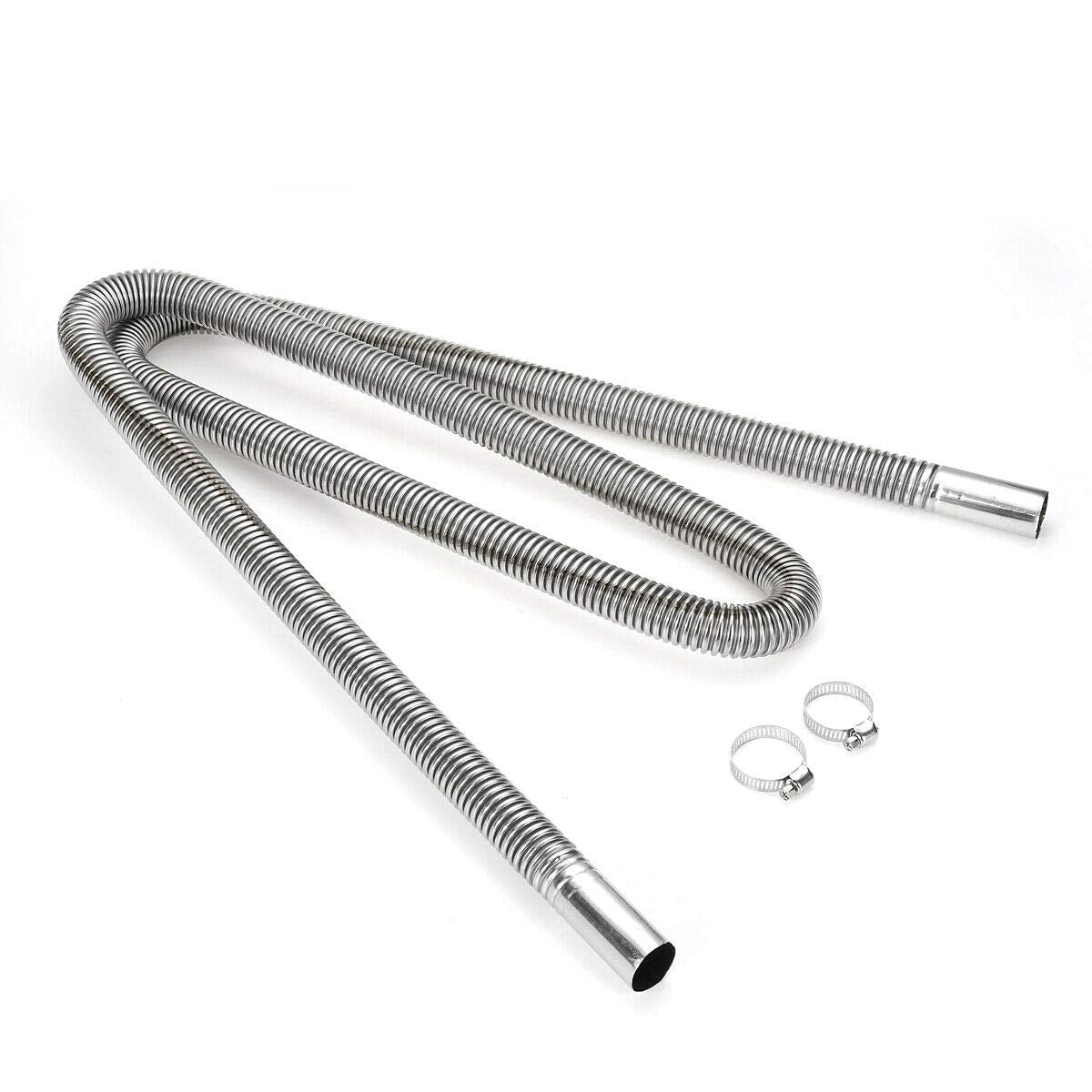 Color Tree 1 Inch Stainless Steel Exhaust Pipe Parking Air Heater Fuel Tank Diesel Gas Vent Hose Length 78 Inch