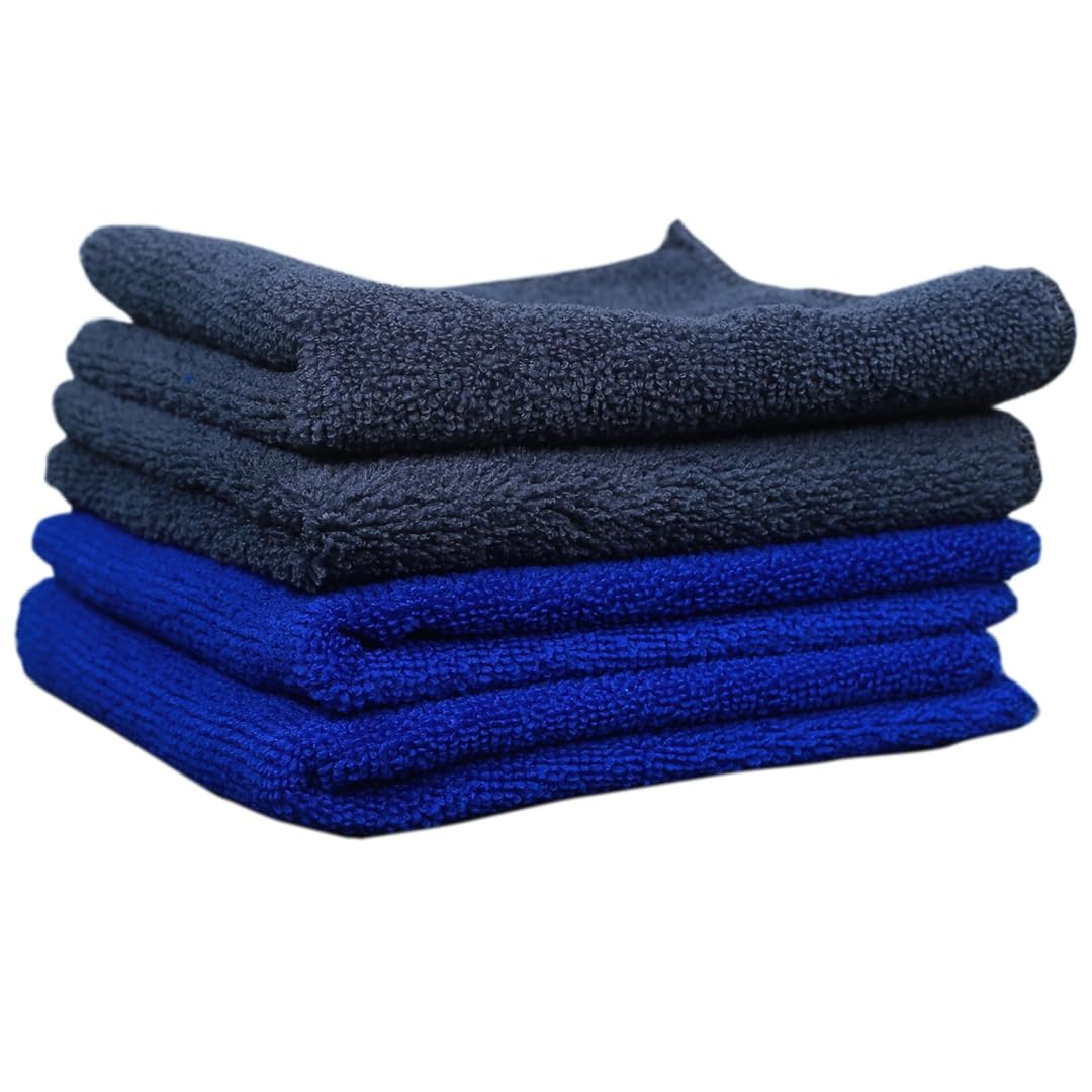 Civamik Microfiber Cloth4 Pcs350GSM30x30 cm I Multipurpose, Lint Free Cleaning Cloth for Home&Kitchen, Car Detailing I Reusab