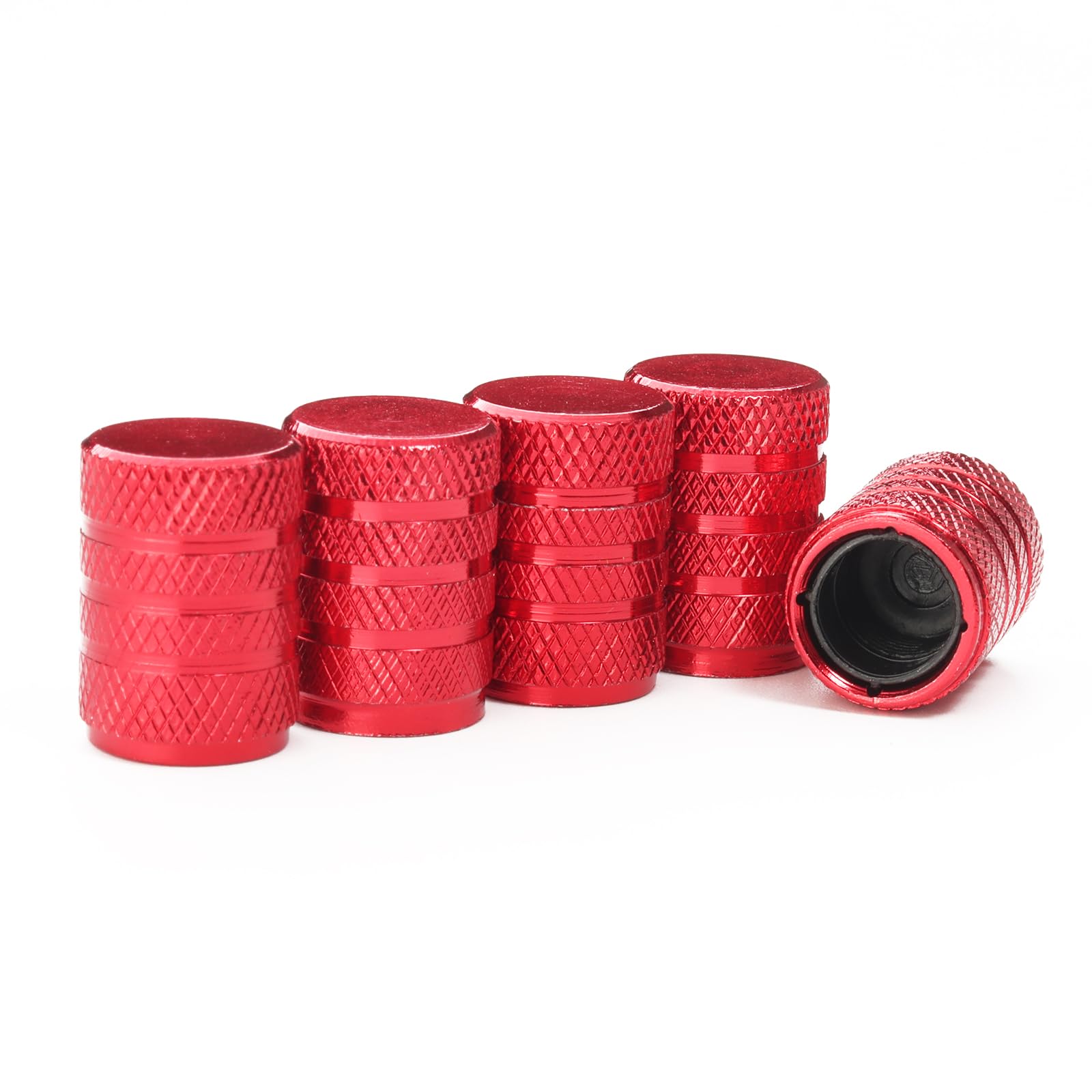 Tire Valve Stem Caps 5 pcs,red Aluminum Alloy,Anodized Aluminum Tire Valve Cap Universal Fit for Cars/Motorcycles/Bikes, Anti-Co