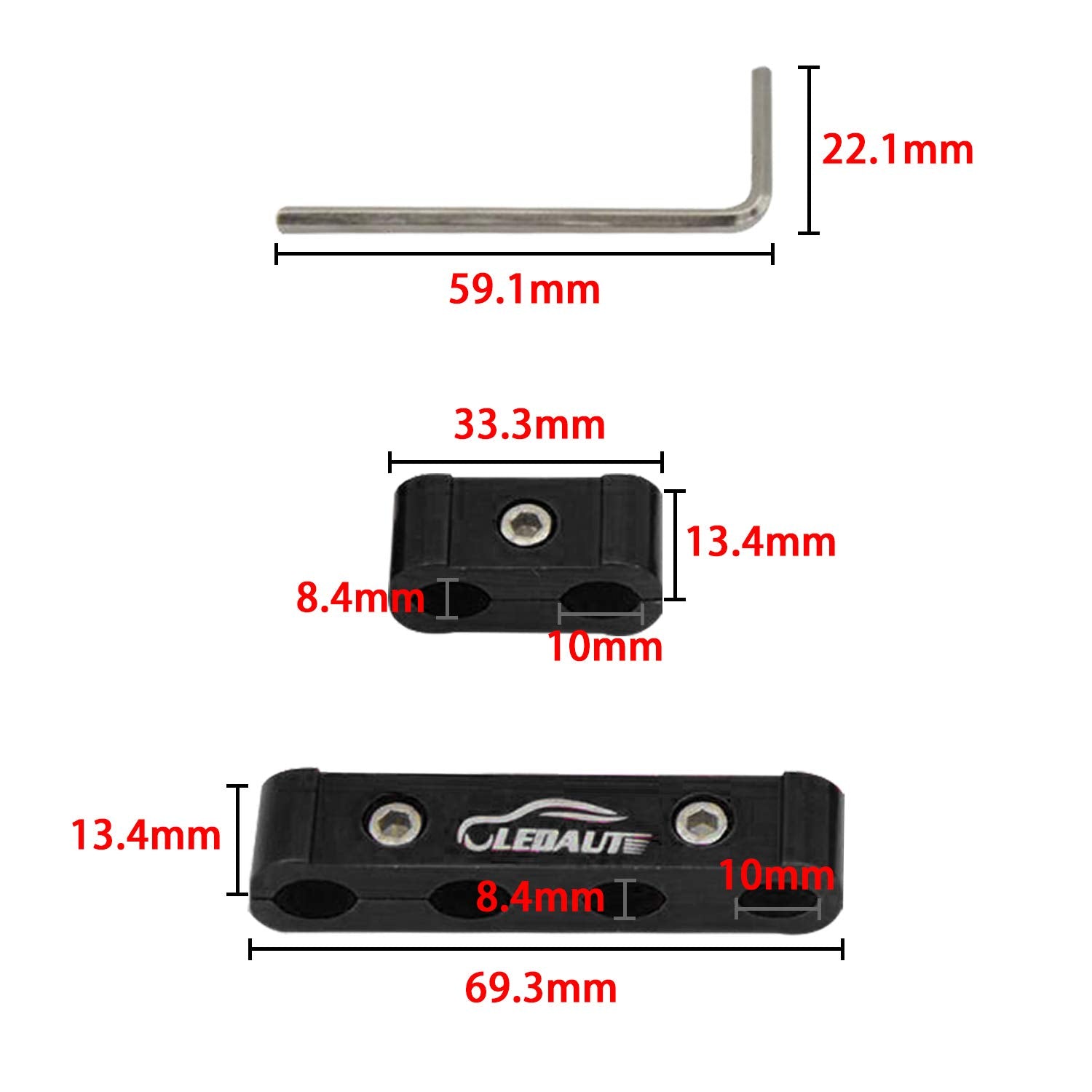 Ledaut 12Pc Engine Spark Plug Wire Separator Divider Suit For 8Mm 9Mm 10Mm (Black)