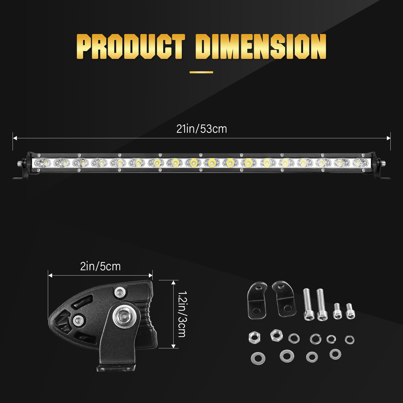 Skyworld 20 Inch 90W Single Row Led Light Bar Low Profile Ultra Thin Slim Mini Spot Off Road Driving Lights Led Fog Lights Boat