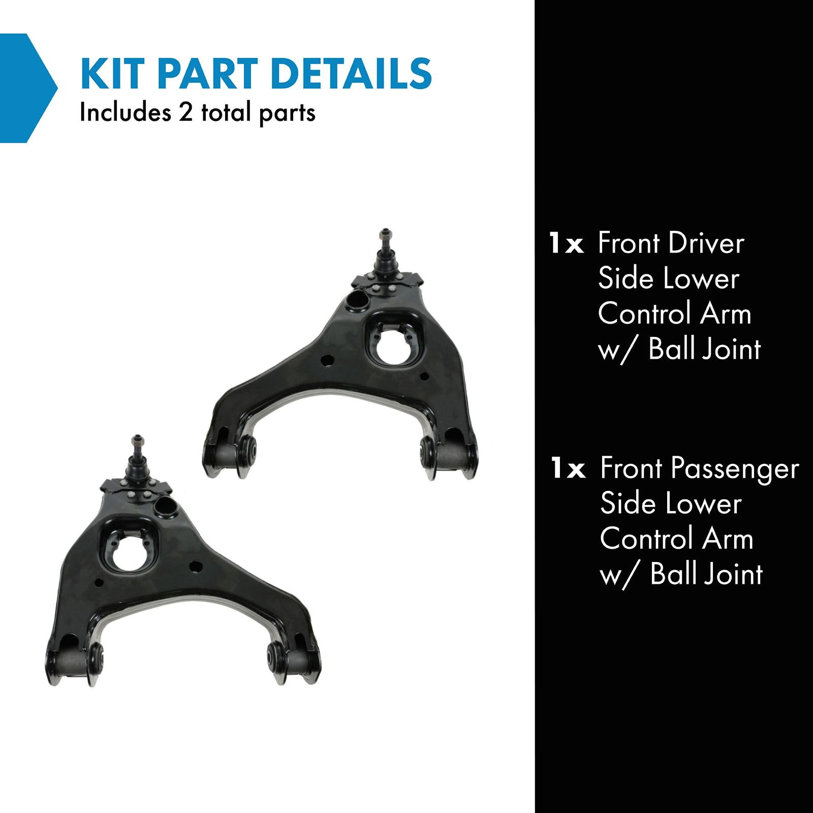 Trq Front Lower Control Arm With Ball Joint Set Compatible With 1999-2006 Chevrolet Silverado 1500 2007 Silverado 1500 Classic G