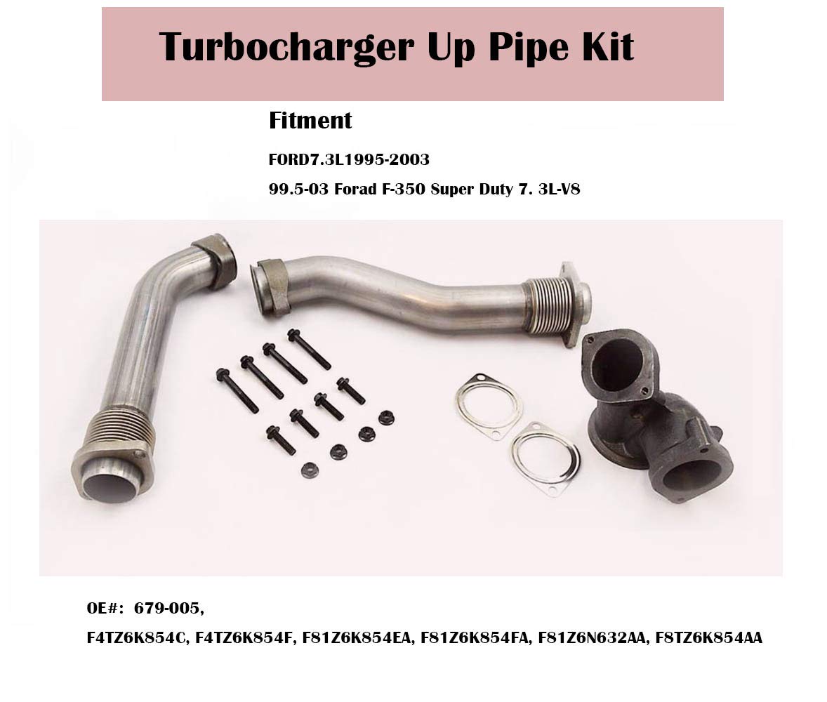 Powerstroke Turbo Diesel Manifold Bellowed Up Pipes Kit Compatible With Ford 1999-2003 7.3L 679-005 F-250 F-350 Super Duty