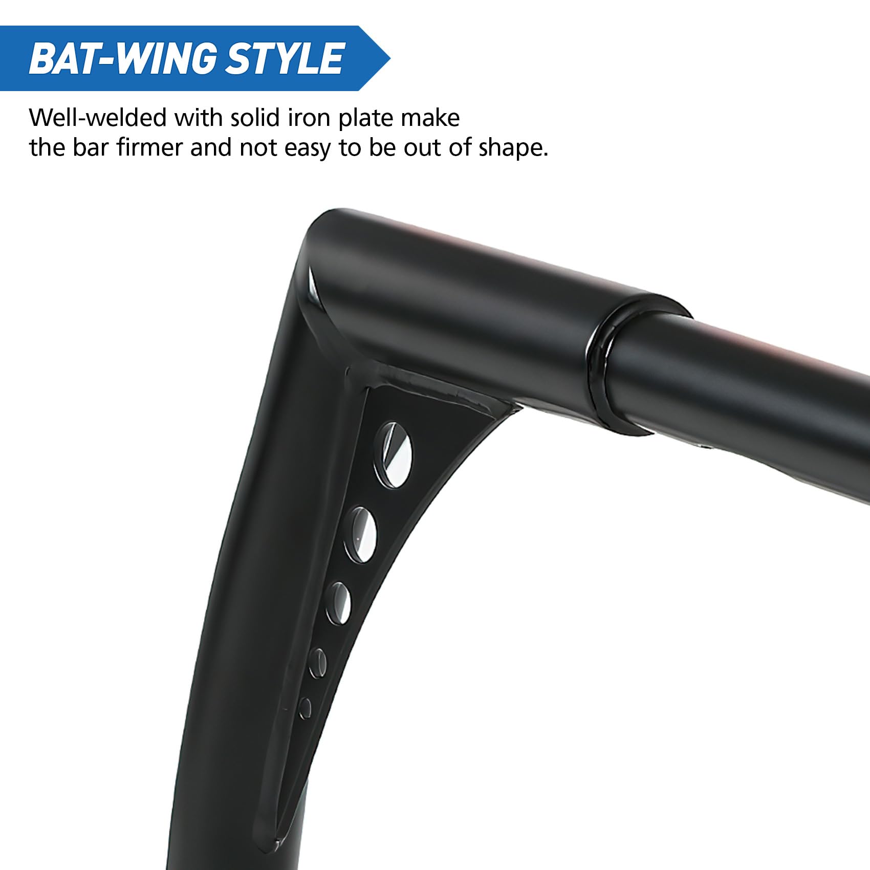XFMT 16" APE Hangers Bar for Harley - Black Iron Batwing Handlebar, Model XF-161006-MT
