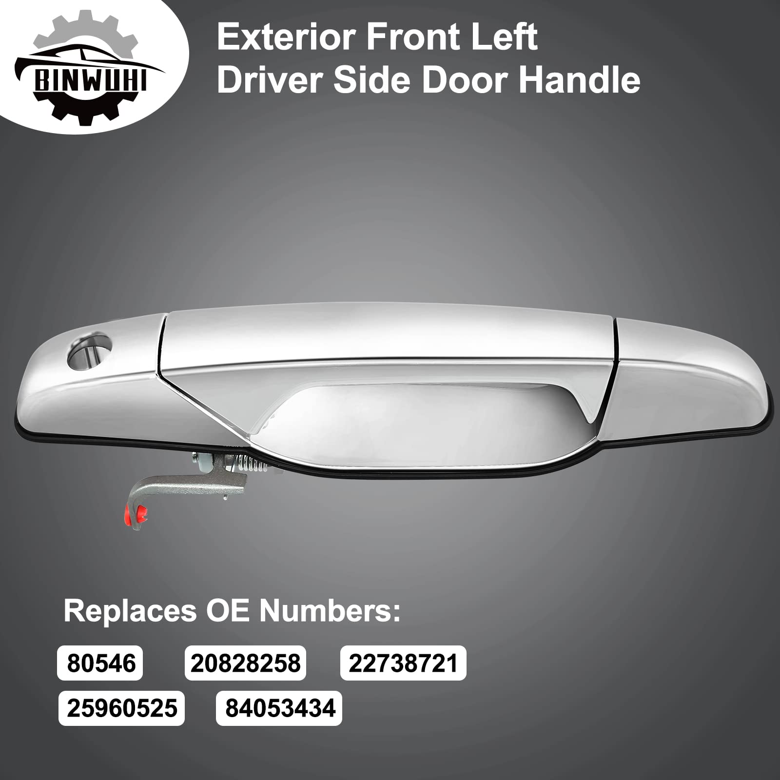 Exterior Front Driver Side Door Handle Compatible with 2007-2013 Cadillac Escalade, Chevrolet Chevy Silverado Tahoe Avalanche Su