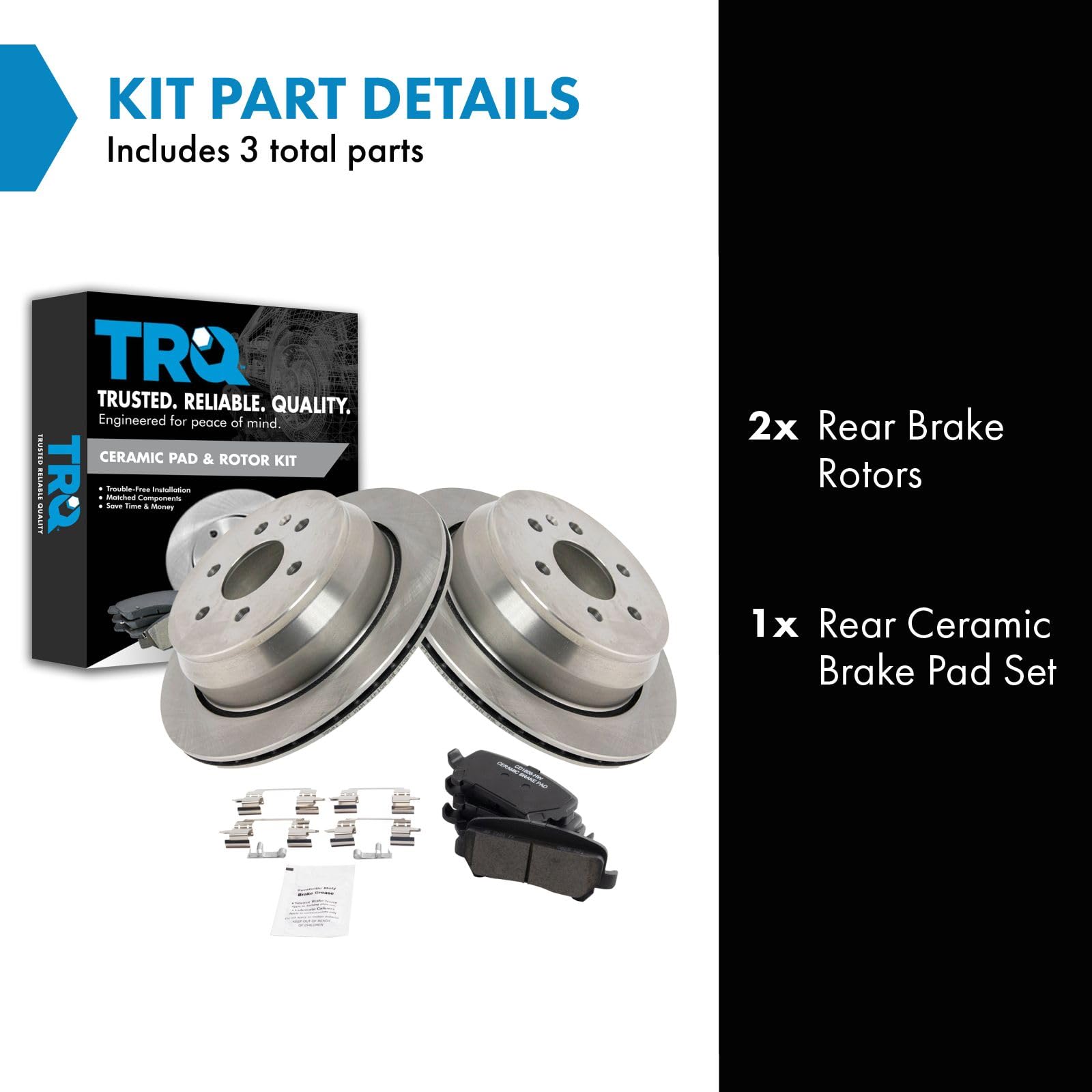 Trq Rear Brake Pad & Rotor Kit Brake Pads Brake Rotor Ceramic Compatible With 2015-2019 Chevrolet Colorado Gmc Canyon