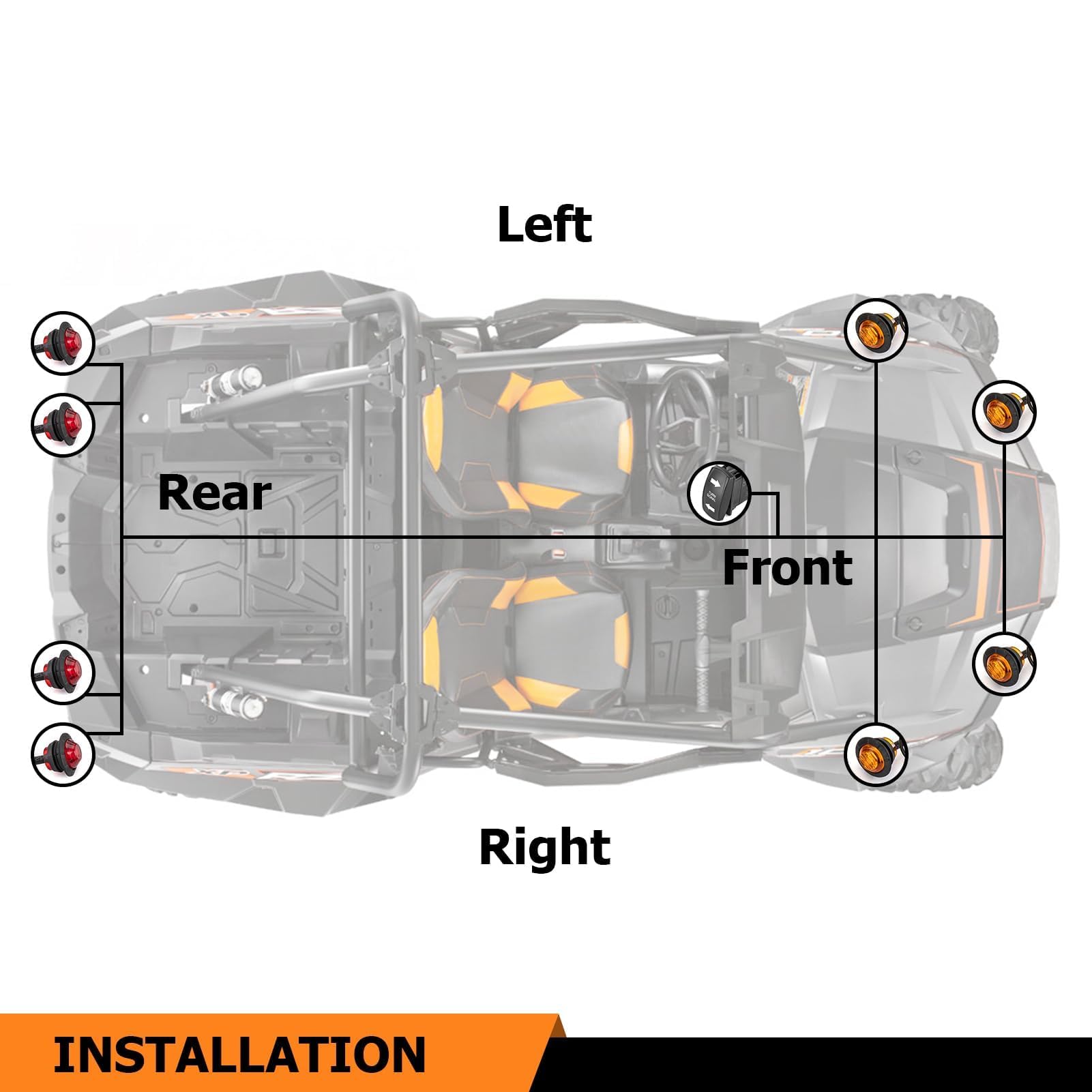 Weisen Plug & Play Turn Signal Kit With Pulse Power Bar Plug Connector Relay Fuse, 8 Turn Signal Light & Rocker Switch Street Le