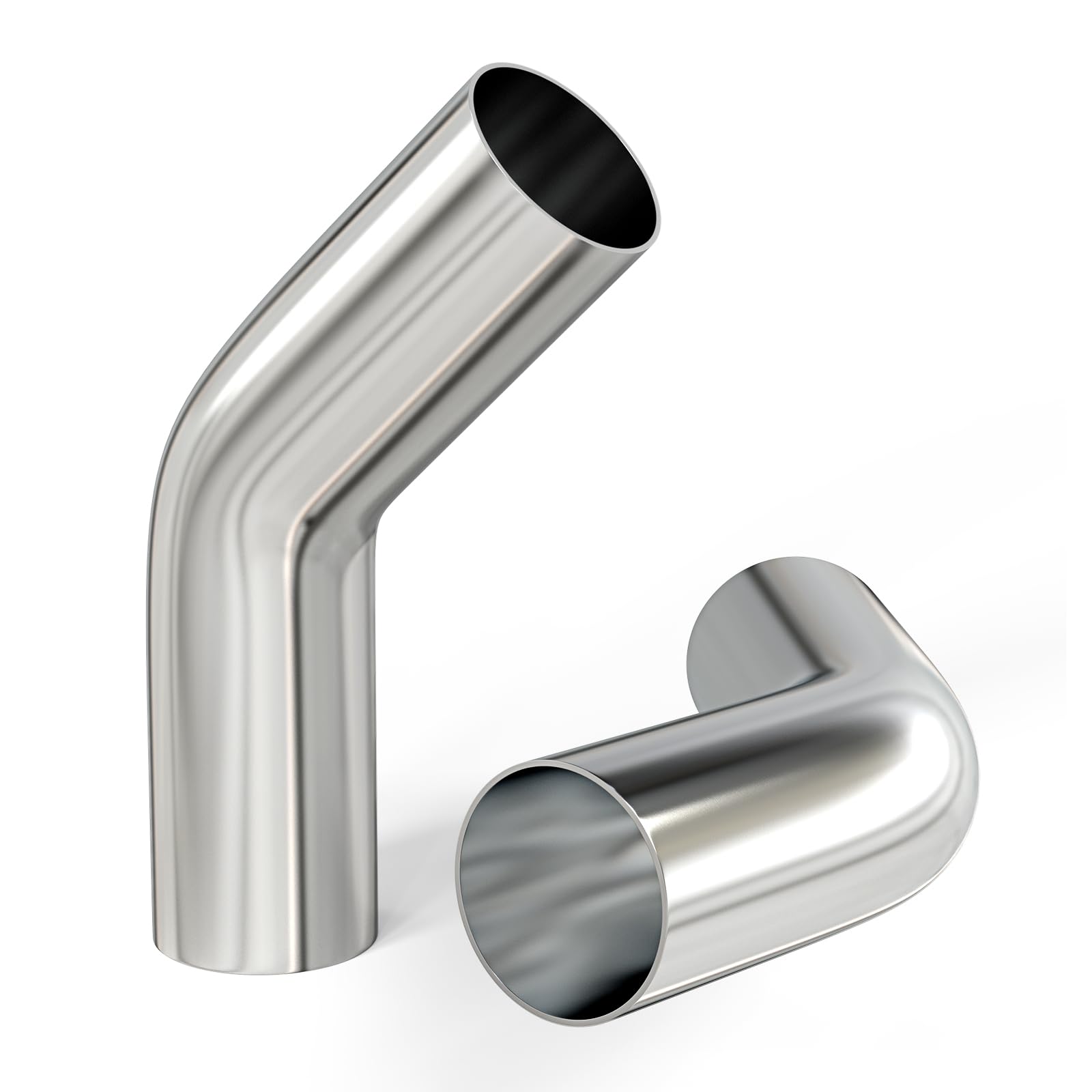 Gasher 2Pcs Intercooler Pipe Aluminum 45 Degree Elbow Alloy Tube 1.75''Od, Leg Length 4'' (100Mm), For Intake And Cooling System
