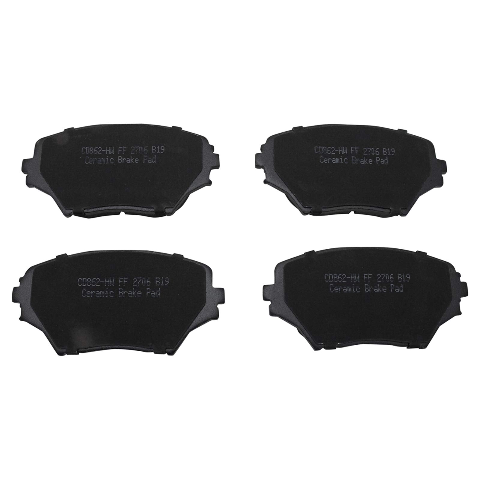 TRQ Front Brake Pads Ceramic Compatible with 2001-2005 Toyota RAV4