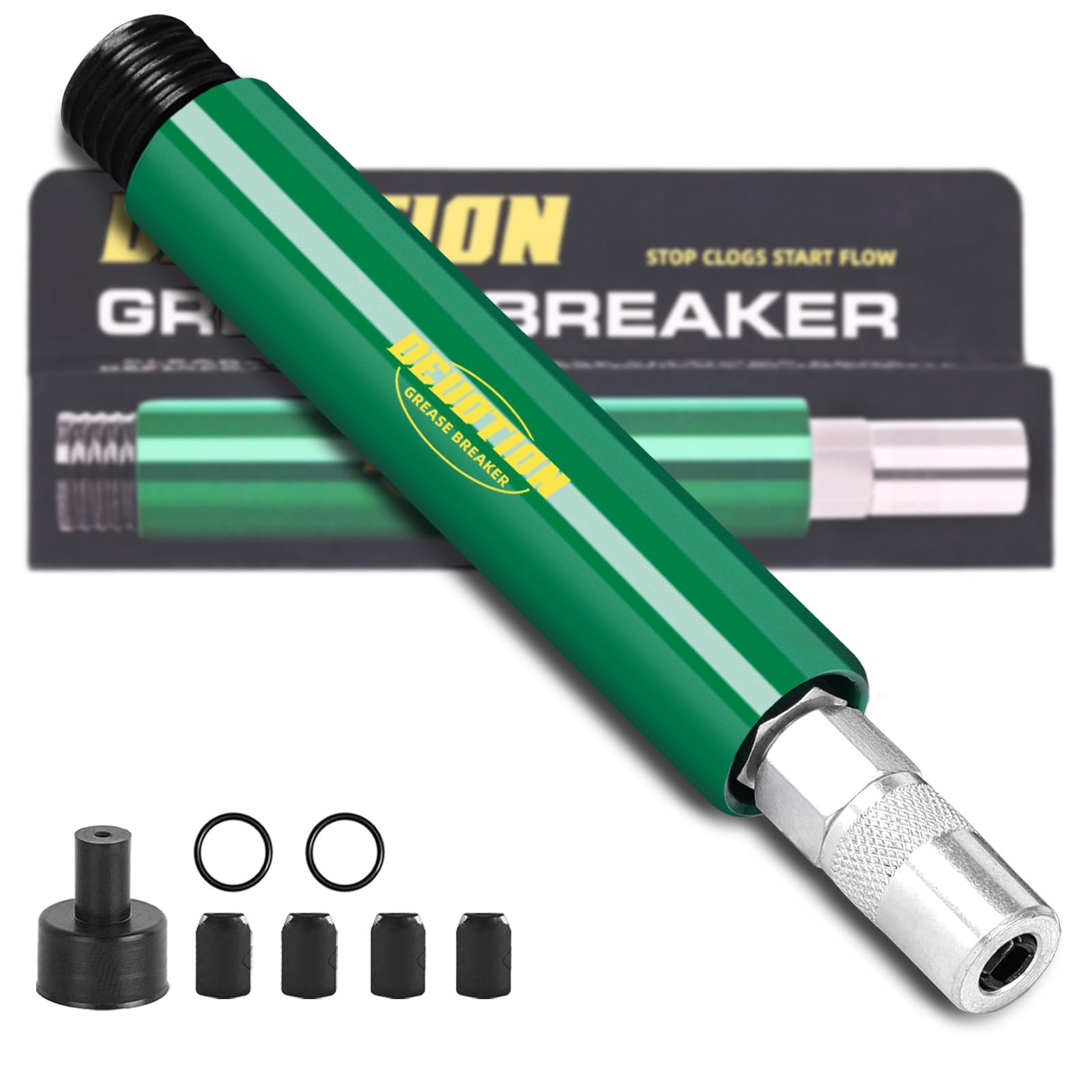 DEUOTION Grease Fitting Cleaning Tool, Replacement 4-Jaw Inserts for Grease Coupler, Penetrating Fluid & Hydraulic Pressure for 