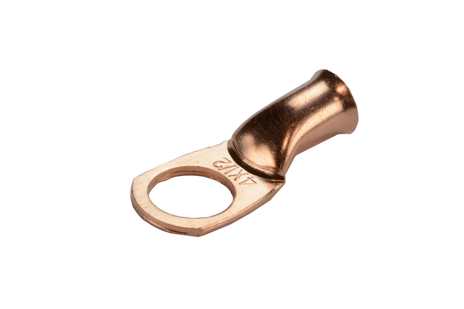 Temco 5 Pack Bare Copper Welding Battery Cable Ends, Lugs Terminal 4 Awg 1/2'' Hole (6 Awg To 1/0 Awg Options Available)