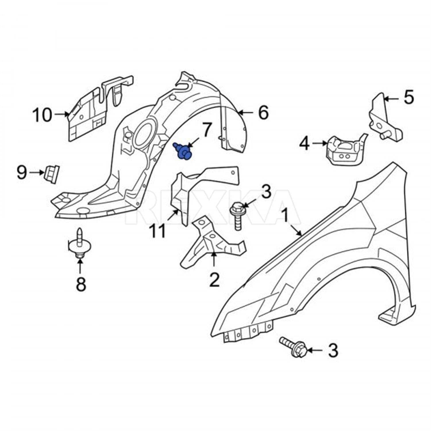 Rexka 15Pcs Cowl & Fender Liner Push-Type Retainer For Ford W712196-S300 Edge Escape F-150 Gm 11589293 Buick Century, Lacrosse R