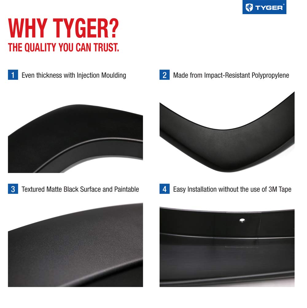 Tyger Auto Tg-Ff6D4198 For 2002-2008 Dodge Ram 1500; 2003-2009 Ram 2500 3500 (Only Fit 6.5' Truck Bed) | Paintable Fine-Textured