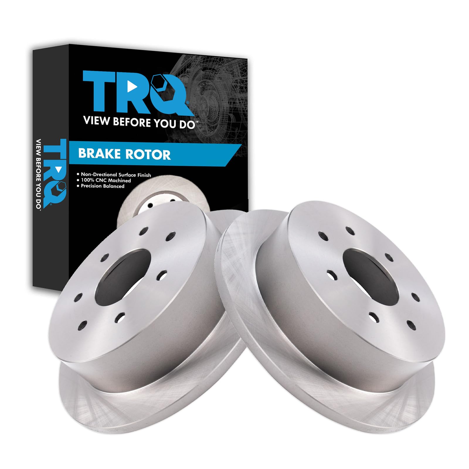 Trq Rear Brake Rotors Set Compatible With 2000-2004 Ford F-150 2004 F-150 Heritage 1997-1999 F-250 1997 F-250 Hd