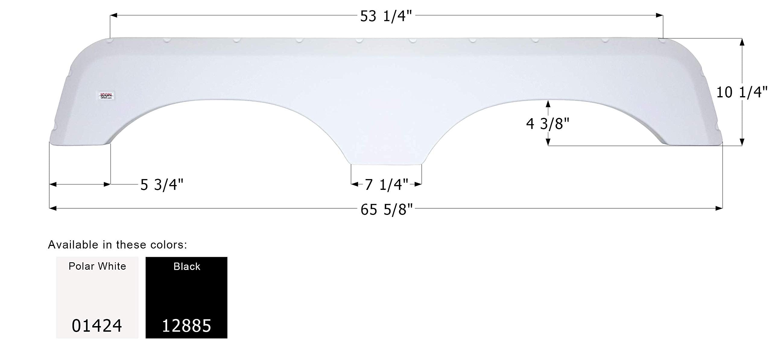 Icon 01424 Tandem Axle Fender Skirt Fs700 For Jayco - Polar White