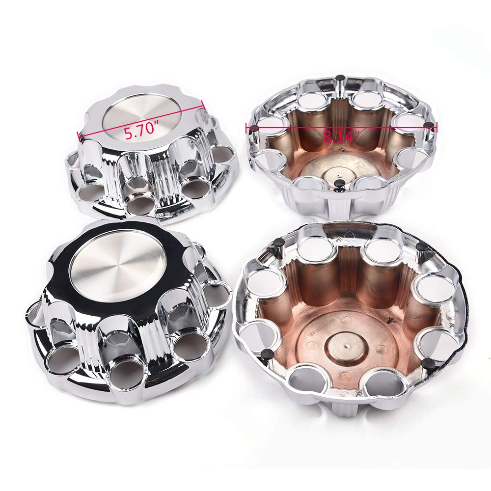 PIT66 Wheel Center Caps for 01-07 Chevy Silverado & GMC Sierra, Metal, 16 Inch Rim, 4 Pcs