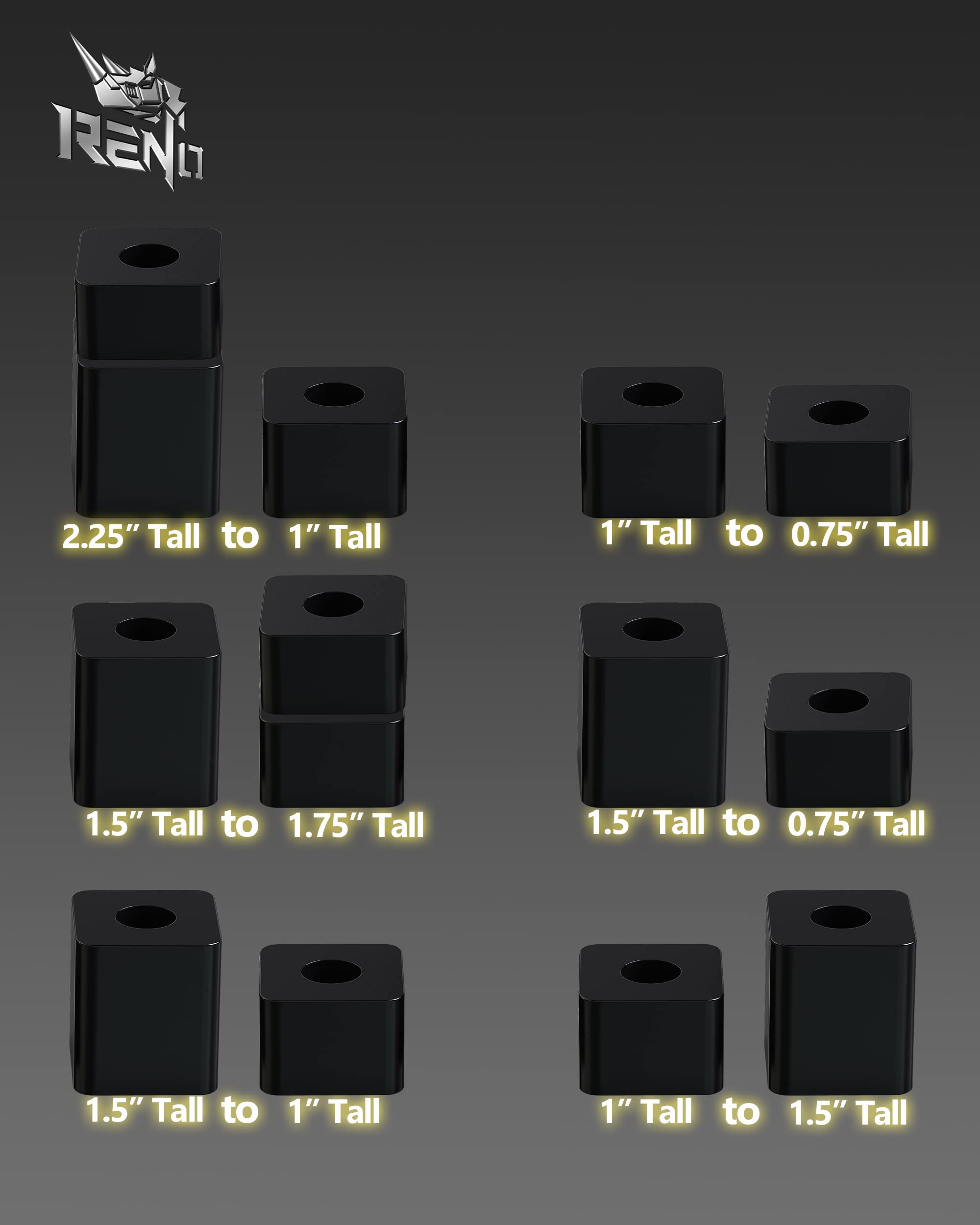 RENO Seat Recline Lift Kit for F150/F250/F350/F450, Alloy Steel, 3/4"-2.25" Lift, Compatible with 2015+ Super Duty Models