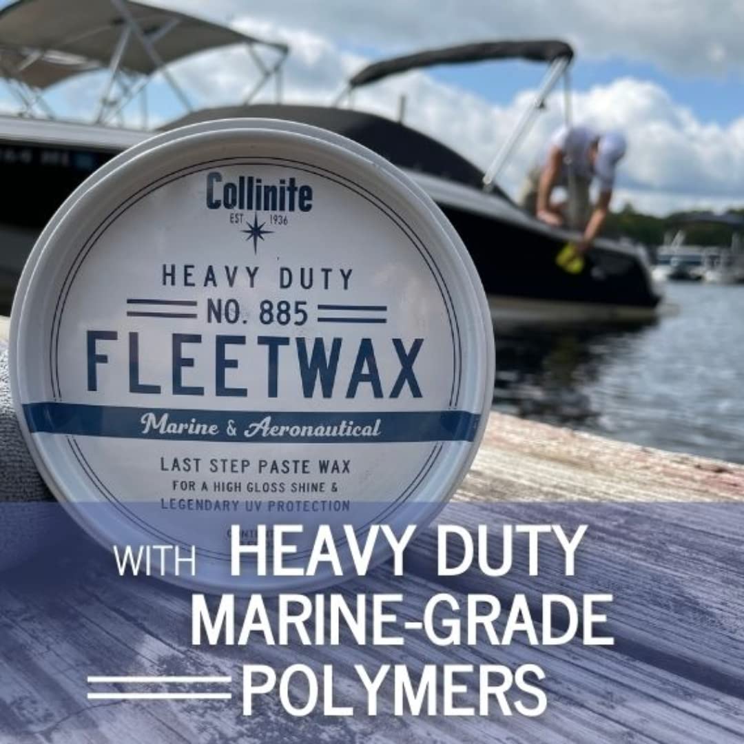 COLLINITE 885 Heavy Duty Fleetwax Paste and Towel Combo - 1 Count, Durable Waxing Solution for Vehicle Protection
