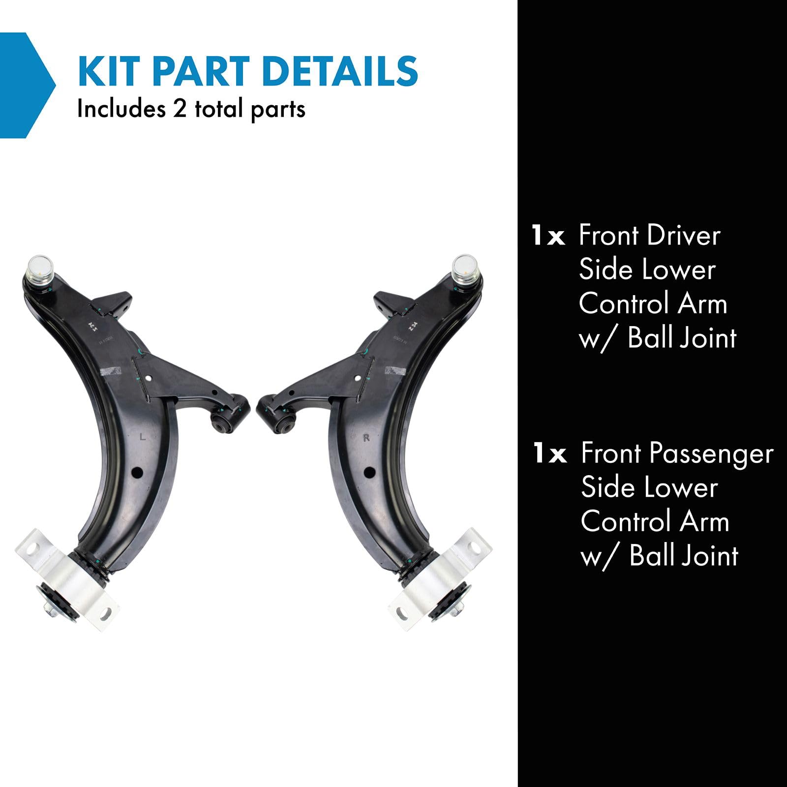 Trq Front Lower Control Arm With Ball Joint Set Compatible With 2003-2005 Subaru Forester