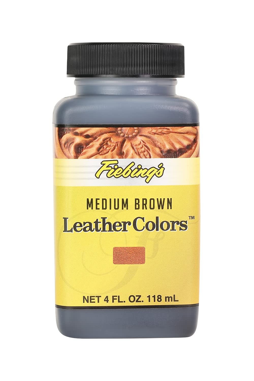 Fiebings LeatherColors 4oz Medium Brown - Water Based penetrating & Permanent Leather dye